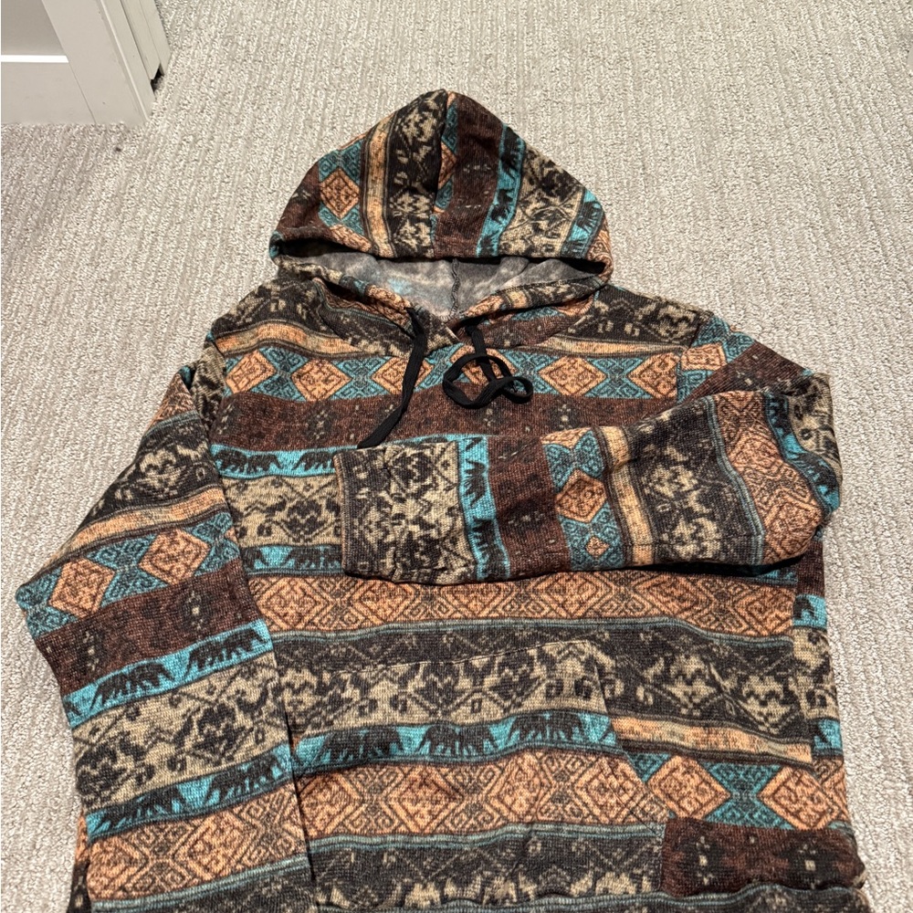 SHEIN Gray and Brown Fleece Jacket